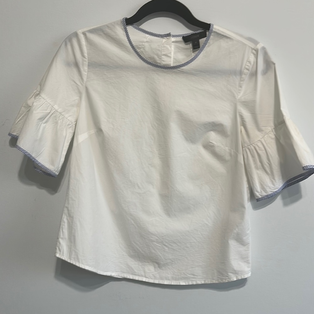 J. Crew bell sleeve white blouse.